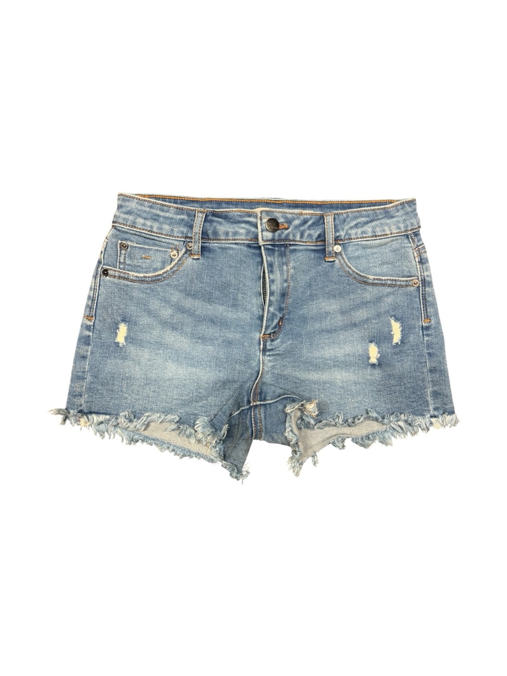 Tractr Girls Size 14 Distressed Denim Shorts Light Wash Frayed Hem